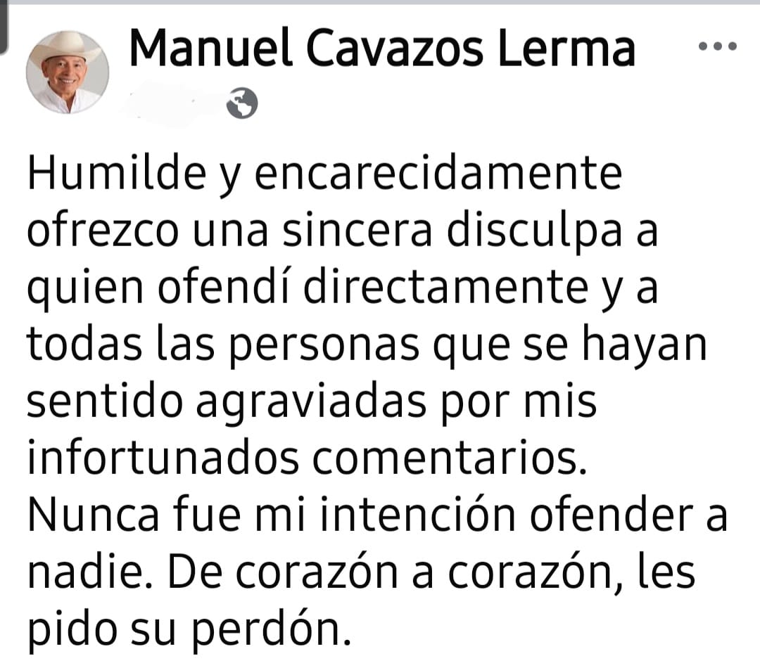 Se disculpa Cavazos Lerma 1 487091275 556027826943601 3150504901302982947 n