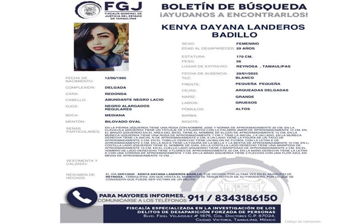 Localizan a joven desaparecida desde enero en Reynosa 1 KENIA 2