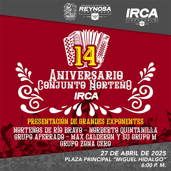 Celebrará XIV aniversario Conjunto Norteño del IRCA 1 POSTER IRCA