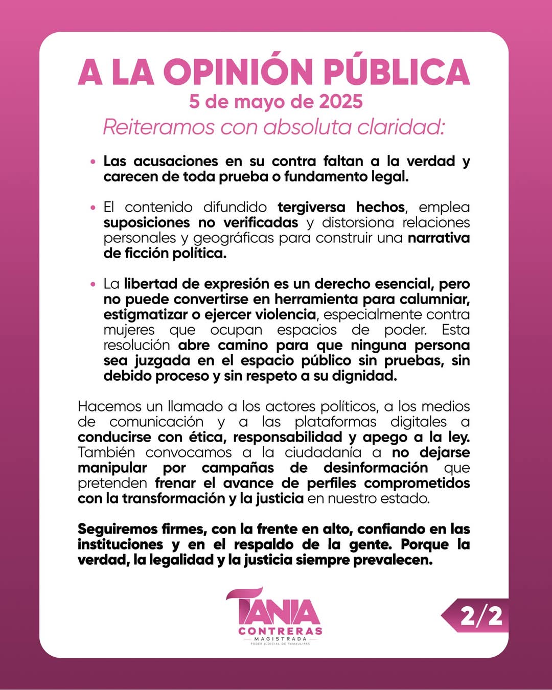 Ordena IETAM bajar publicación contra Tania Contreras 1 494818862 1010723507861401 226258616283636516 n