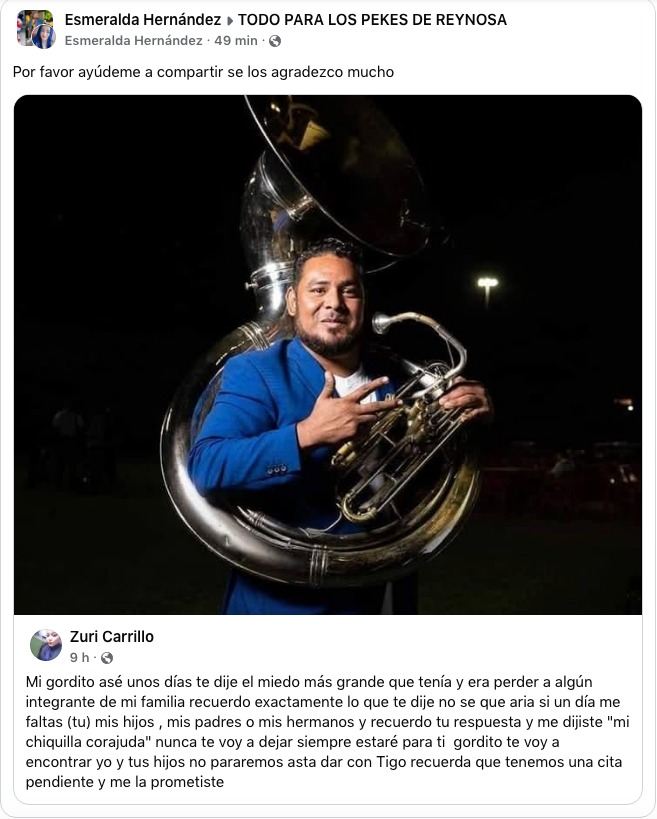 Claman familiares por indicios para localizar a músicos desaparecidos 4 494859630 579438161441043 8127160057091977166 n