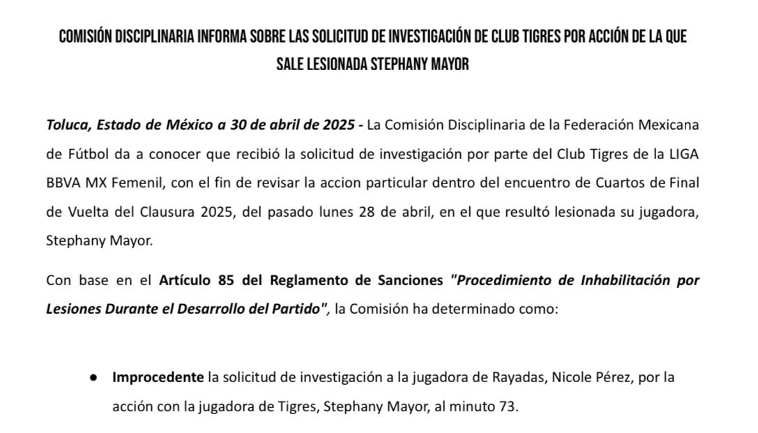 Comisión Disciplinaria suspende a Nicole Pérez tras Clásico Regio Femenil 3 494887706 1390857218619895 4534238604570449895 n