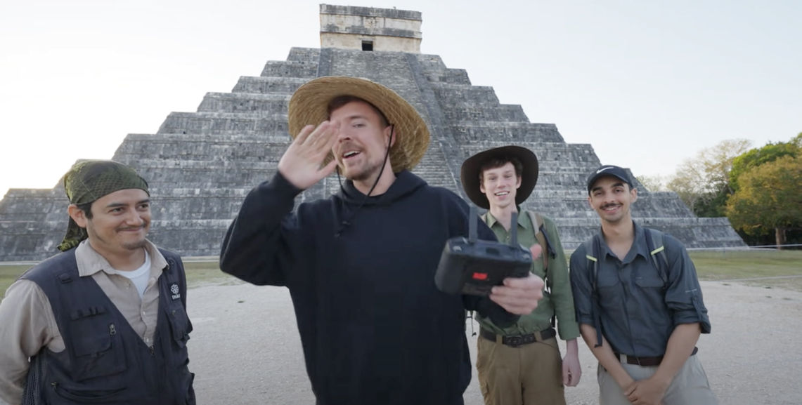 MrBeast se sorprende al explorar Calakmul, zona de Campeche (VIDEO) 4 PIRAMIDE 3