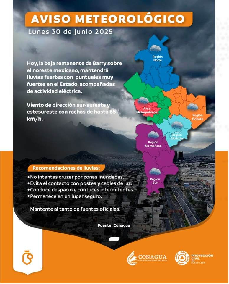 Pronostican fuertes lluvias para esta tarde en Monterrey 1 510807362 1261442558898786 5247091921095736331 n