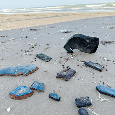 Basura del cohete Starship invade playas de Tamaulipas 1 BASURA 2