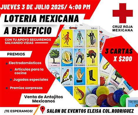 Invita Cruz Roja Reynosa a lotería con causa 1 CRUZ ROJA