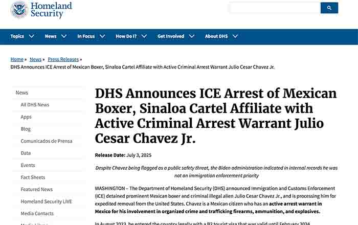 Detienen en EU a Julio César Chávez Jr.; lo procesan para su deportación 1 AVISO