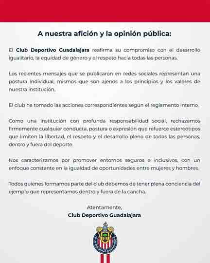 Chivas y FMF toman medidas contra 'Chicharito' 1 COMUNICADO 1 1
