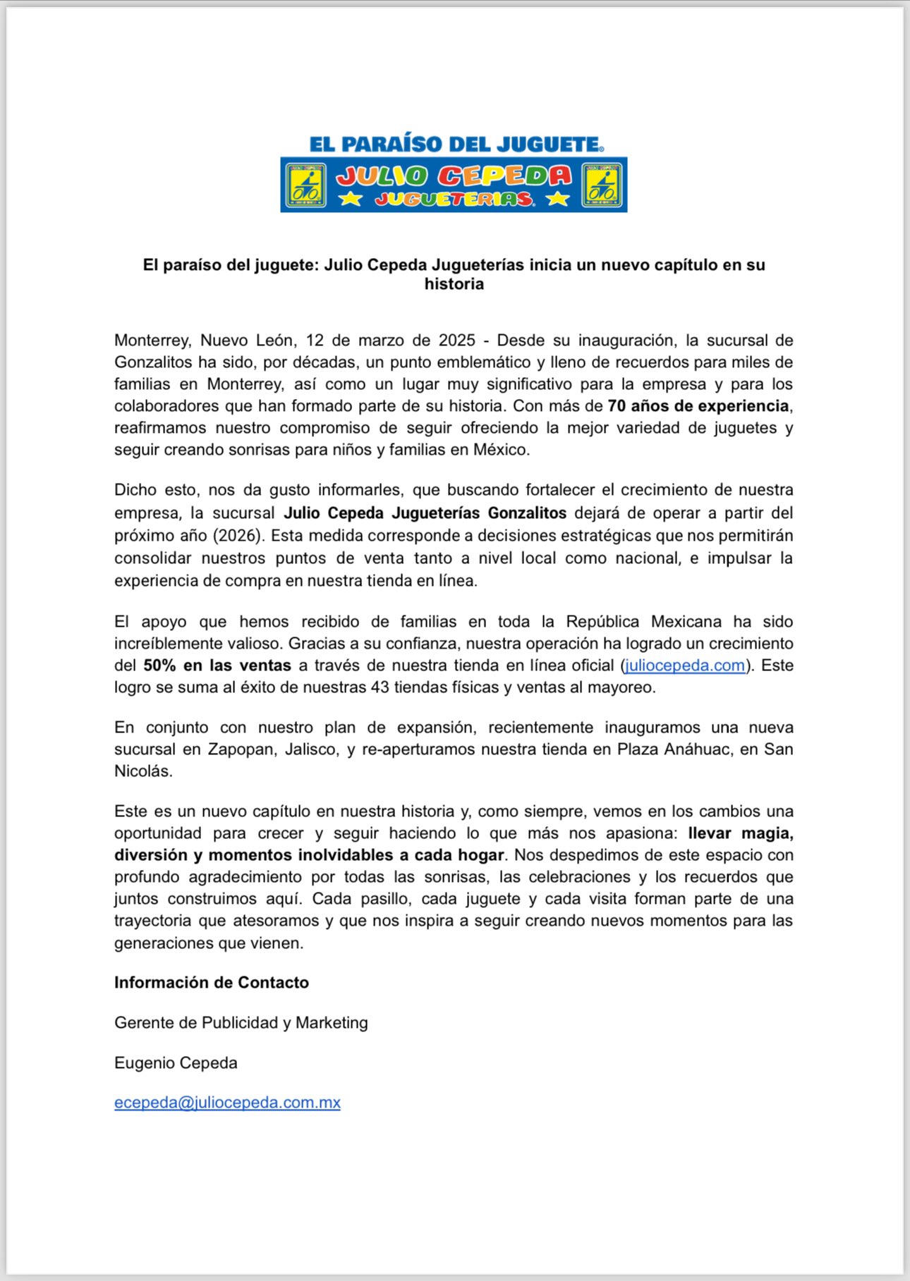 Confirma Julio Cepeda cierre de sucursal Gonzalitos en Monterrey 1 527749096 2779037152287793 580486184348963699 n