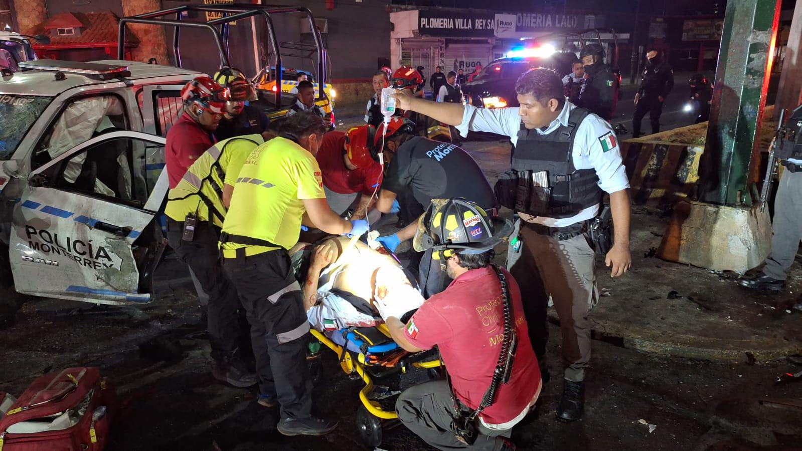 Choque entre patrullas en Monterrey deja tres lesionados 1 532241954 1415693499655360 1140099373450847600 n