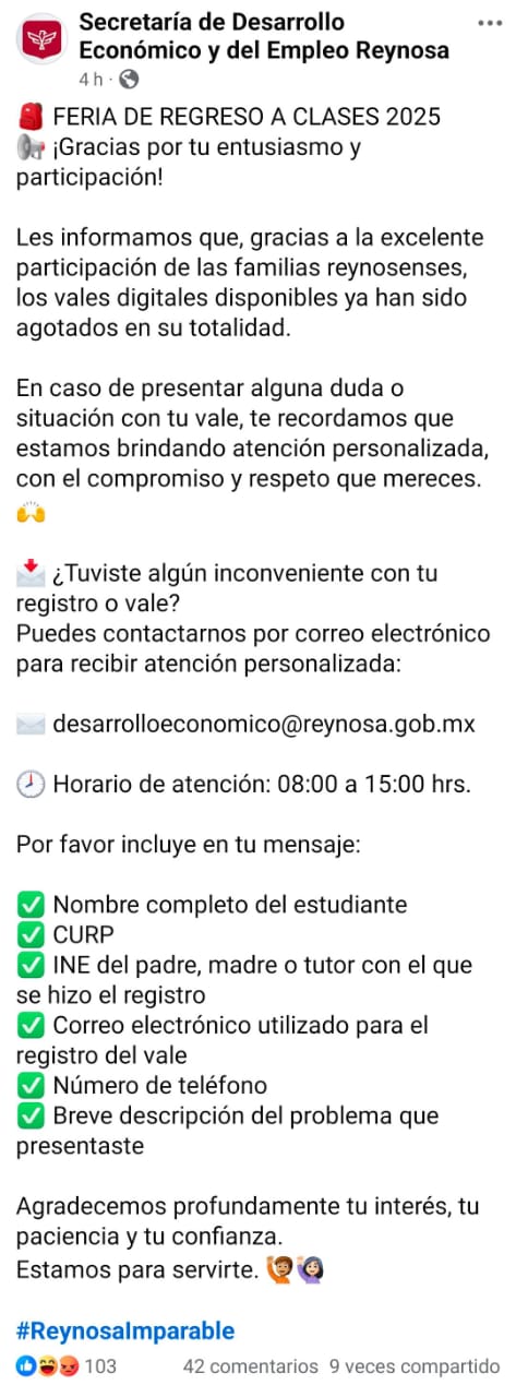 Ofrece apoyo Desarrollo Económico por dudas al tramitar vales escolares 1 532754499 24257491380609251 8142406153650357235 n