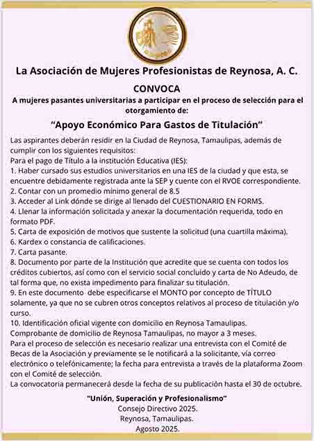Lanza AMPRAC convocatoria de apoyos para titulación 1 AMPRAC 2