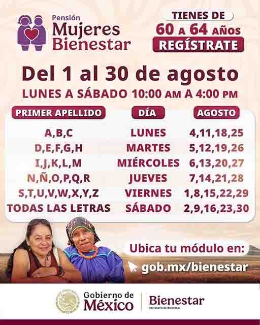 Madrugan desde la 1:00 de la mañana para solicitar su pensión Mujeres Bienestar (VIDEO) 2 TABLA