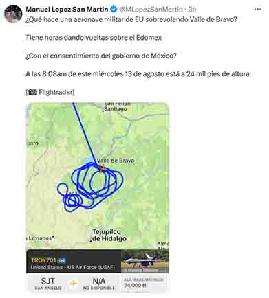 Sobrevuelo de dron de EU en Valle de Bravo genera reacciones en redes 1 VUELO DRON