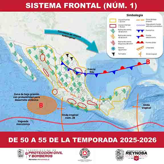 Pronostican más lluvias para Reynosa y región 1 MAPA