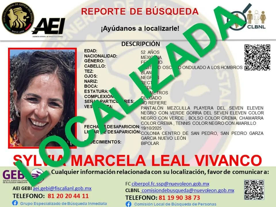 Localizan a mujer reportada como desaparecida en San Pedro 1 566227872 763688476713273 5146658453846874839 n
