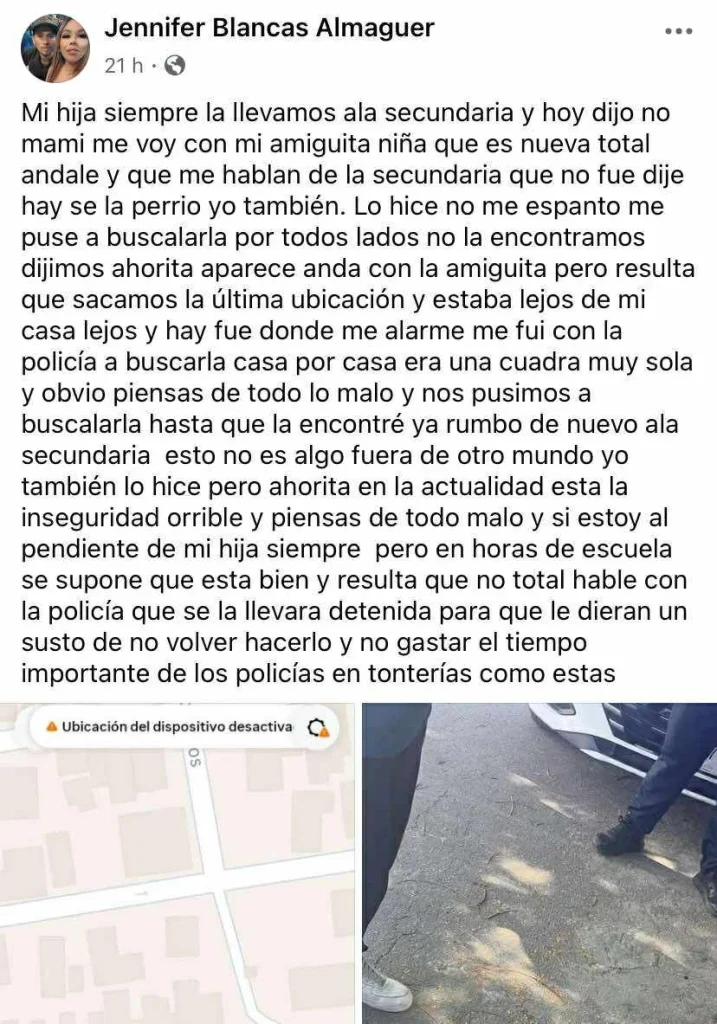 Se va de pinta… su mamá la regaña ¡y le manda la Policía! 1 568744013 862562536114255 5934901312211689058 n