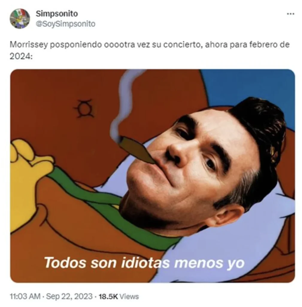 Morrissey cancela conciertos en México y surgen los memes 4 Captura de pantalla 2025 10 31 a las 5.38.40 p.m