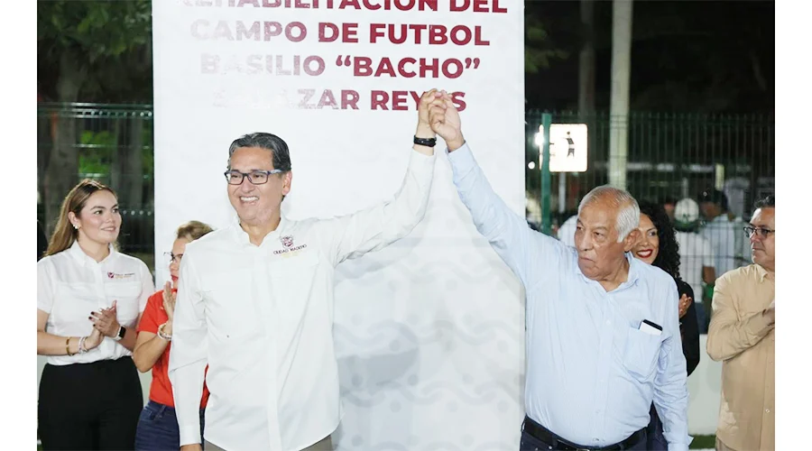 Erasmo González entrega más infraestructura deportiva en Madero 1 BACHO SALAZAR