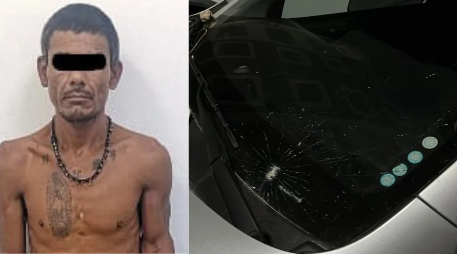 Cae hombre que apedreaba autos y camiones en Escobedo