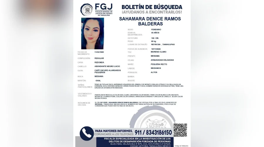 Desaparece mujer en Reynosa; piden apoyo urgente para localizarla