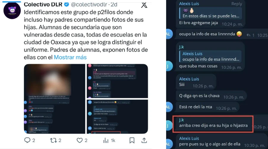 El Colectivo DLR denunció la existencia de un grupo de chat en la plataforma WhatsApp en el que se comparten fotos de mujeres estudiantes de secundaria de diferentes escuelas del estado de Oaxaca.