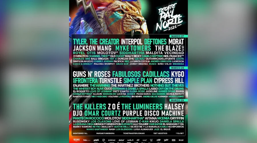 El Pa’l Norte volvió a rugir y lo hizo fuerte este miércoles se anunció el cartel oficial para la edición 2026 del festival, que se llevará a cabo los días 27, 28 y 29 de marzo en el Parque Fundid