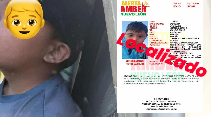Encuentran al pequeño Jorge Enrique, reportado como desaparecido en Juárez