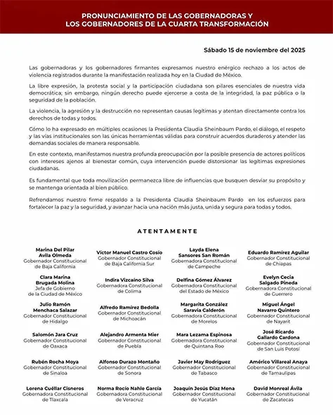 Américo respalda a Claudia Sheinbaum ante violencia en manifestación 1 OFICIO