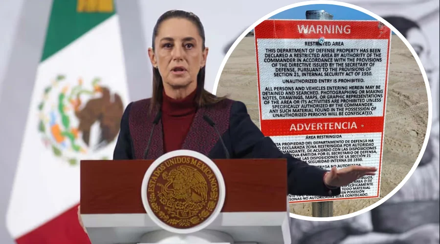 Sheinbaum habla sobre letreros que habría puesto EU en Tamaulipas