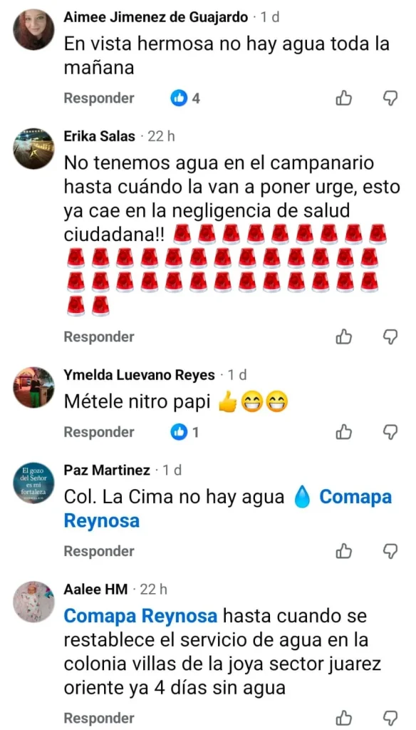 Padecen reynosenses desabasto de agua por cuatro días 2 594534477 1975675356626038 1287549476126746459 n