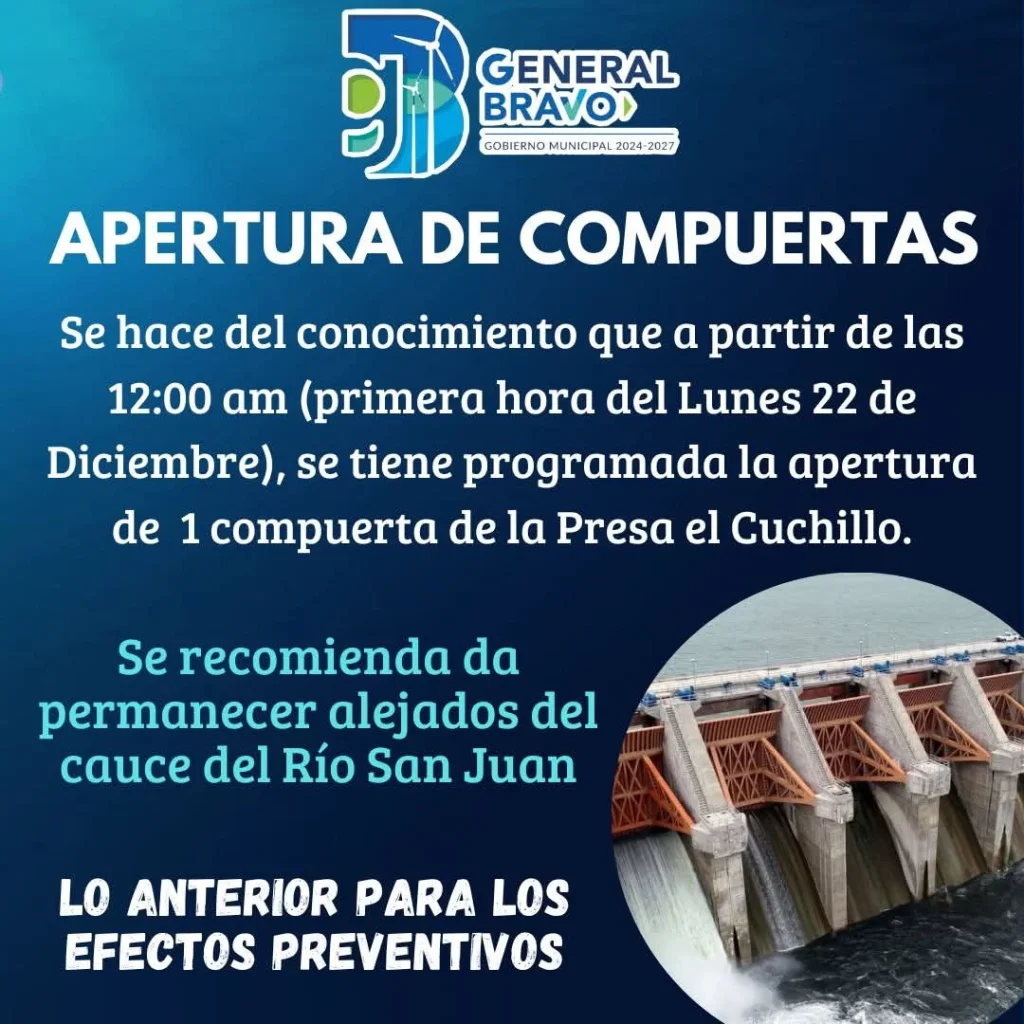 Inicia desfogue en El Cuchillo por deuda de agua con EUA 1 599434550 832225289640889 5675407480044842402 n