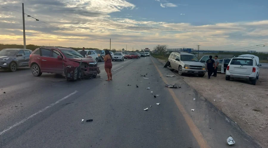 Carambola deja varios lesionados en la carretera Reynosa–Río Bravo