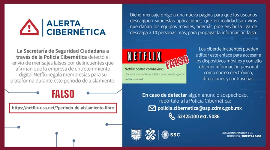 Policía Cibernética alerta por correos falsos de Netflix 2 FALSO 22