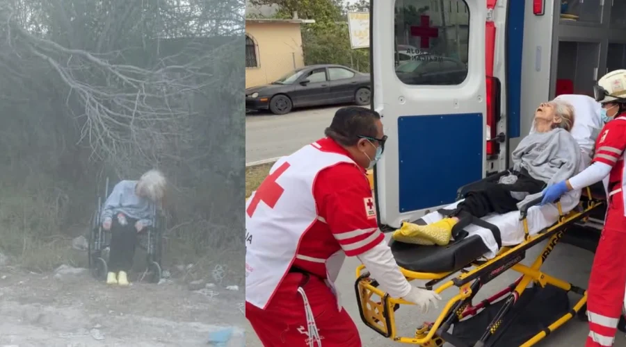 Rescatan a abuelita abandonada en brecha rumbo a Playa Bagdad