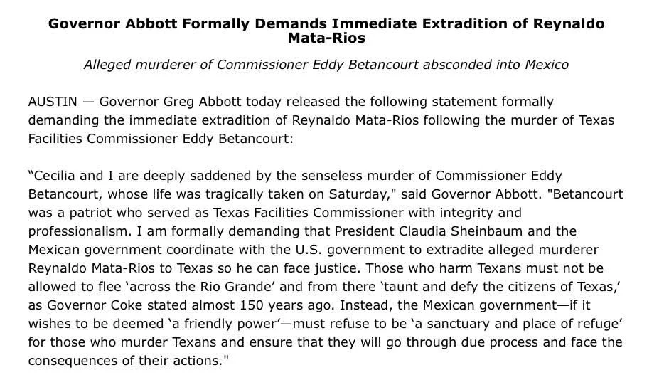 Exige Greg Abbott colaborar con la extradición de Reynaldo Mata-Ríos 2 607078857 1503339560741406 74528378622342032 n