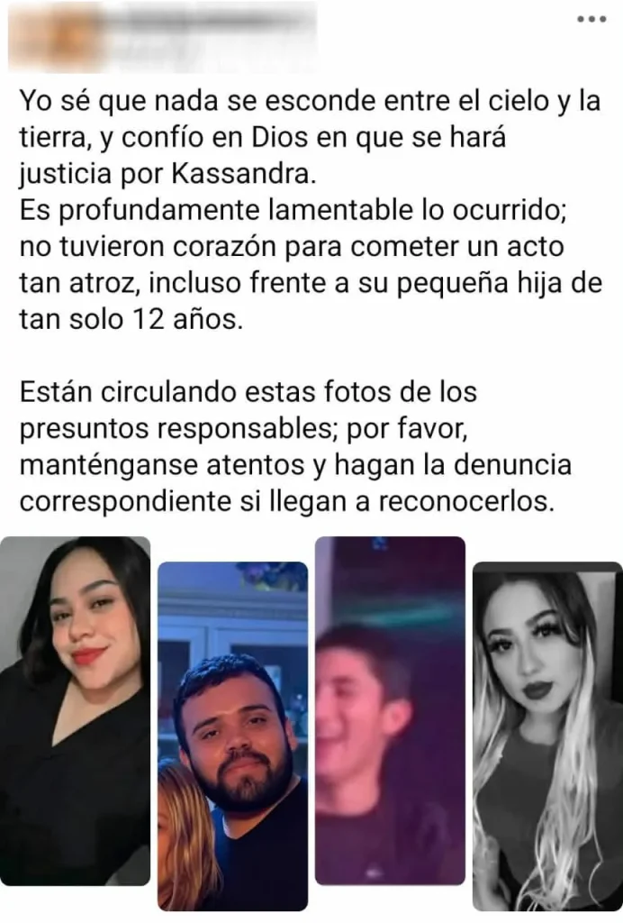 Clamor en redes tras el homicidio de Kassandra: exigen castigo a responsables 1 607462258 1289038059924407 4493230938857518786 n