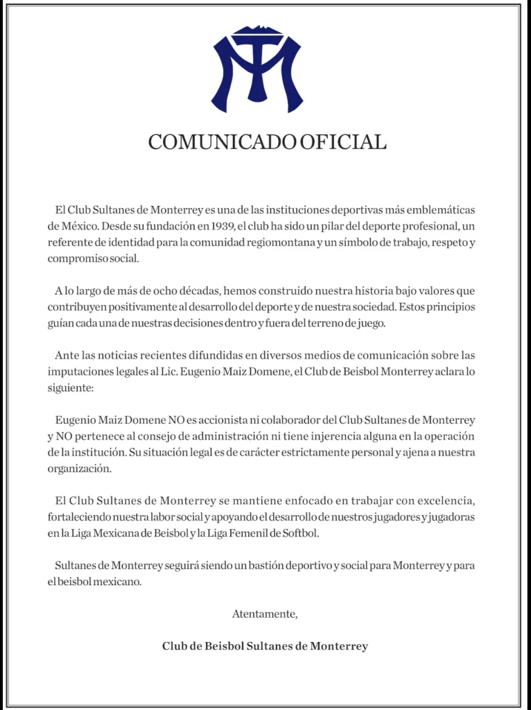 Sultanes niega vínculo con Eugenio Maiz Domene 1 617601448 1586498949048597 2231195076173322552 n