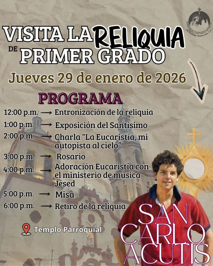 Llega reliquia de primer grado de San Carlo Acutis a Santiago 1 618733396 4248598335410321 8708738755843973571 n