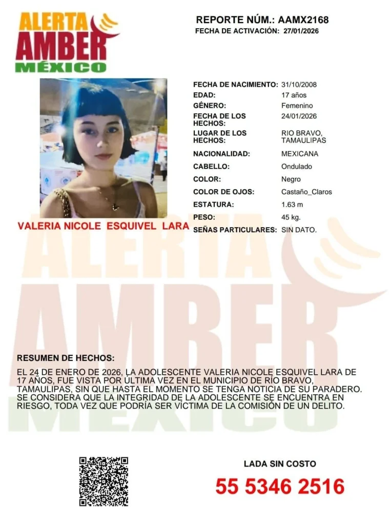 Activan Alerta Amber por desaparición de adolescente en Río Bravo 1 619431854 1216871946624764 1866429929470098358 n