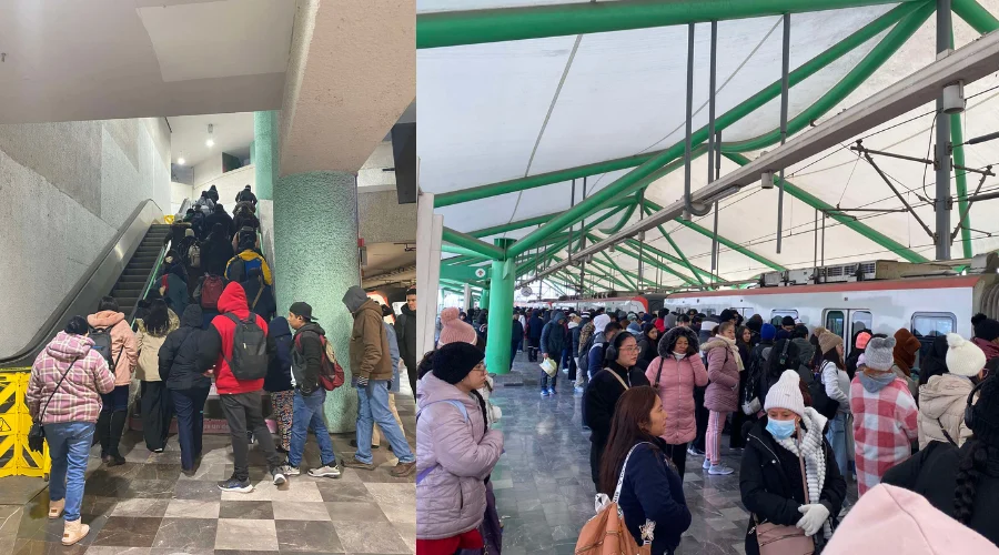 Las bajas temperaturas registradas esta mañana no impidieron que cientos de personas acudieran desde muy temprano a las estaciones del Metro para dirigirse a sus trabajos y compromisos diarios, a
