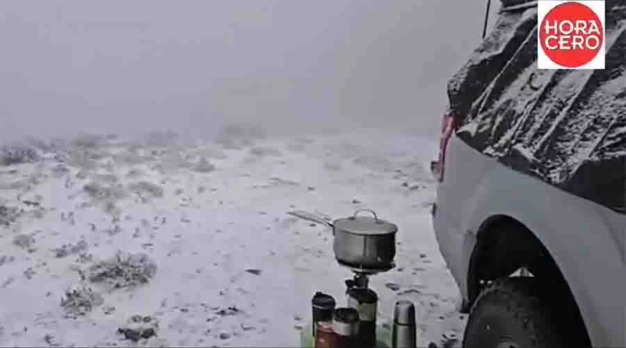 En Galeana reportan la primer nevada del año en NL (VIDEO) 1 NIEVE 11