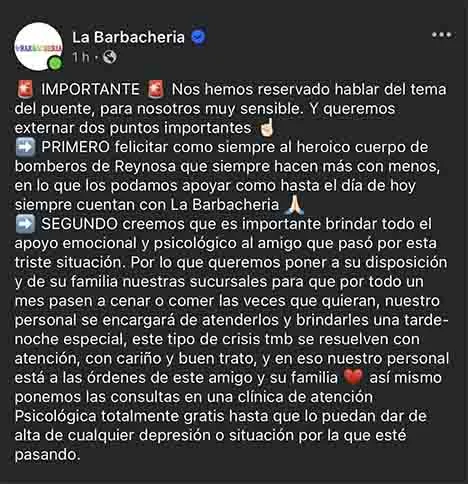 Otro restaurante premiará a hombre del Puente de la Paz y su familia 1 POST