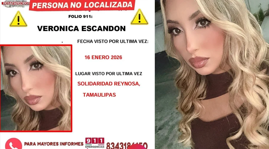 Reportan desaparición de Verónica Escandón en Reynosa