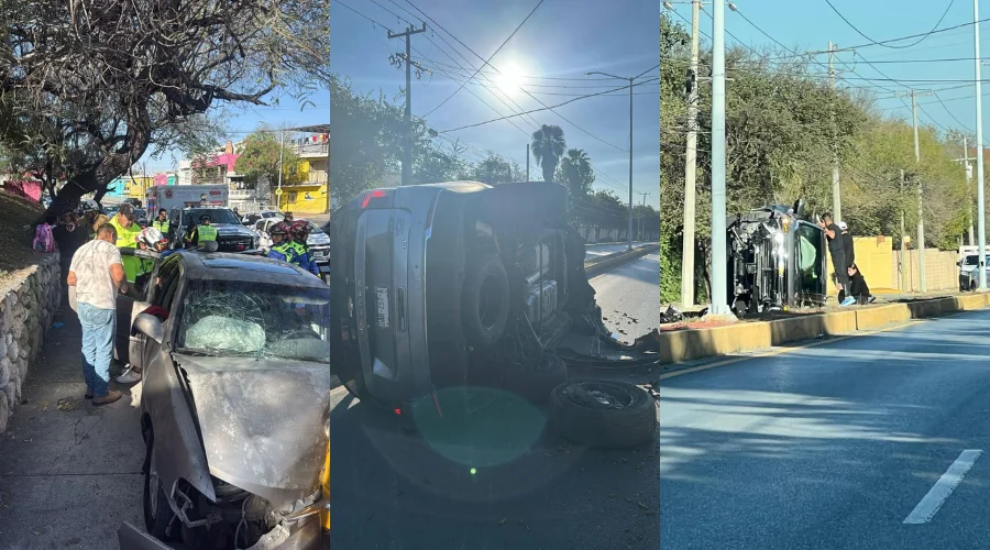 Reportan percances viales en área metropolitana; hay mas de 8 heridos