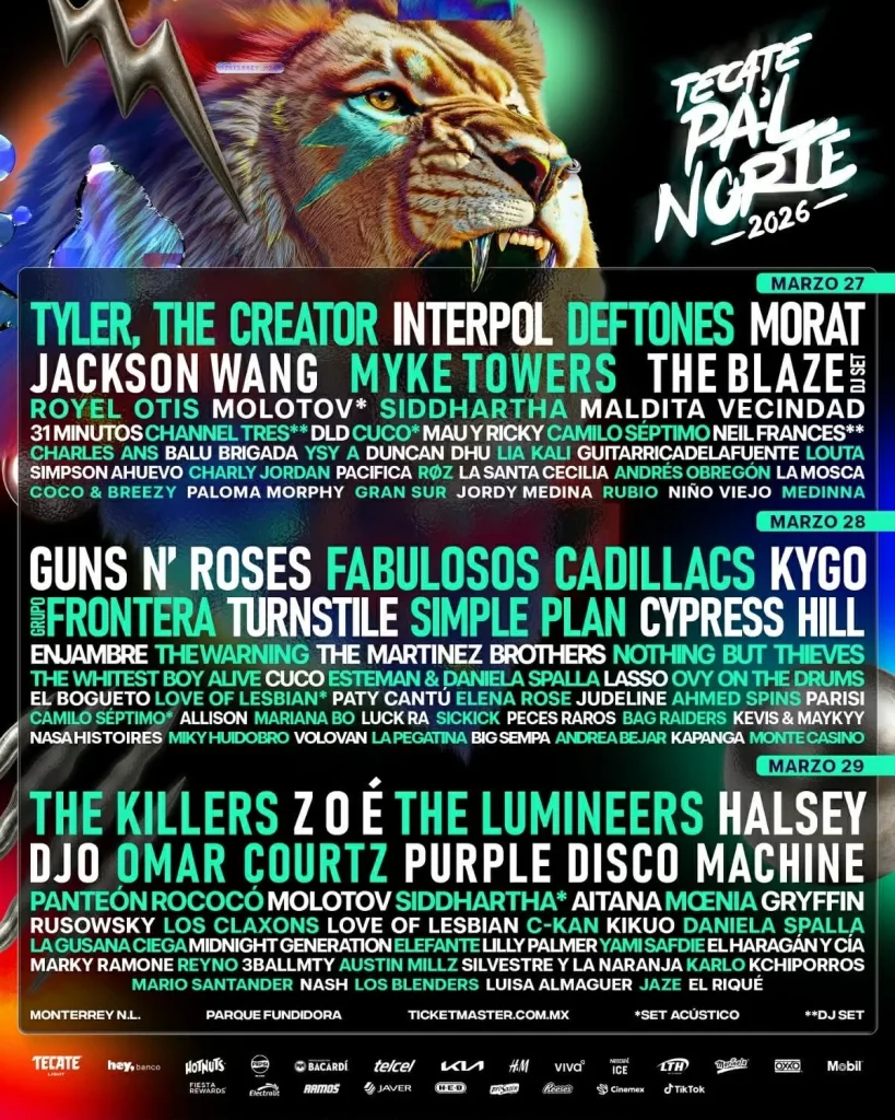 ¡El rugido dura tres días! Descubre el Lineup Oficial 2026 1 a25d0fcf 7cff 4c06 abbd f56b6f754a21