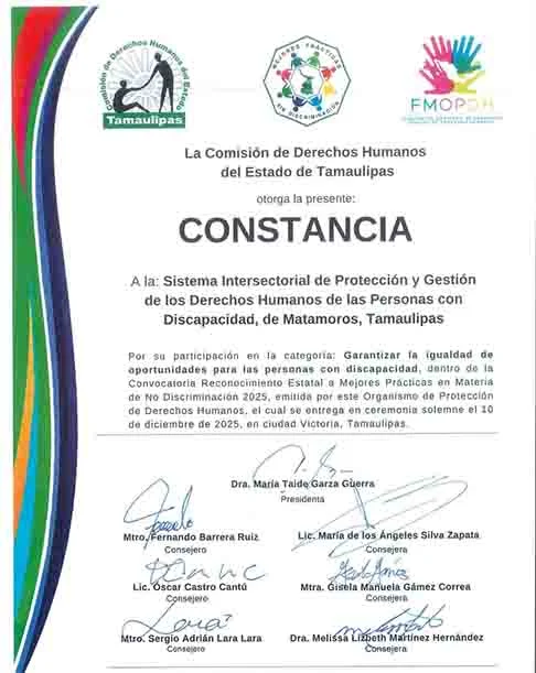 Administración de Beto Granados recibe distinción por promover la igualdad de oportunidades 1 diploma matam