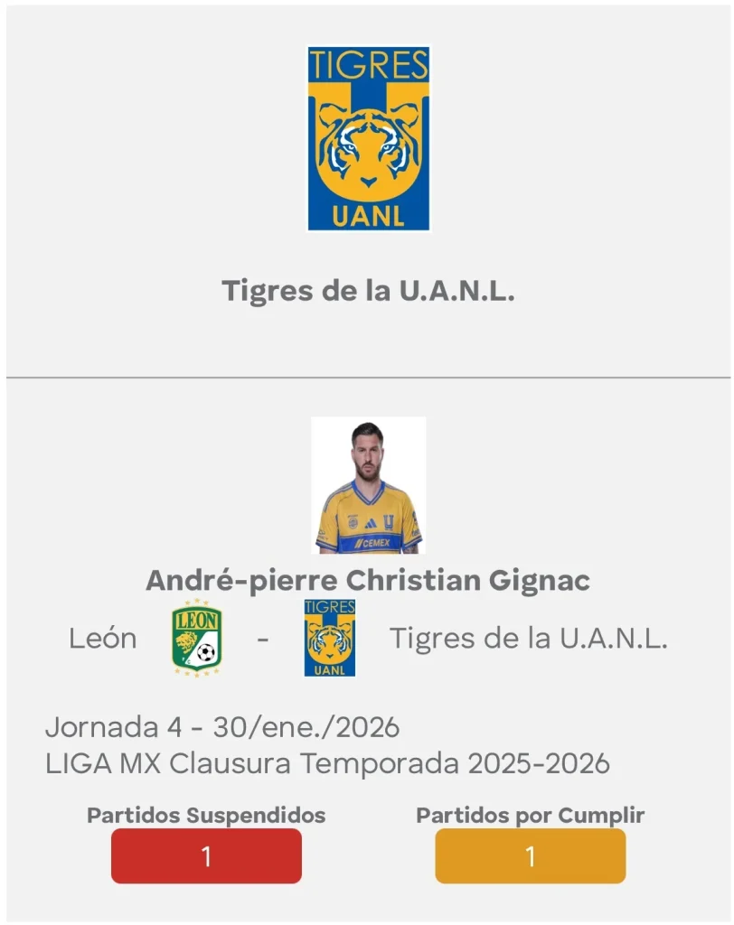 Suspenden un partido a Gignac por expulsión 1 625279942 928789029726434 7020230645246804317 n