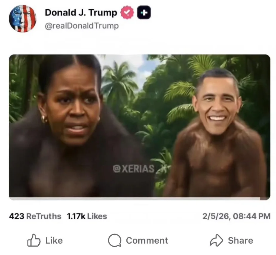 Trump publica video racista contra los Obama 1 628440027 1203972318508099 5417231247539994064 n