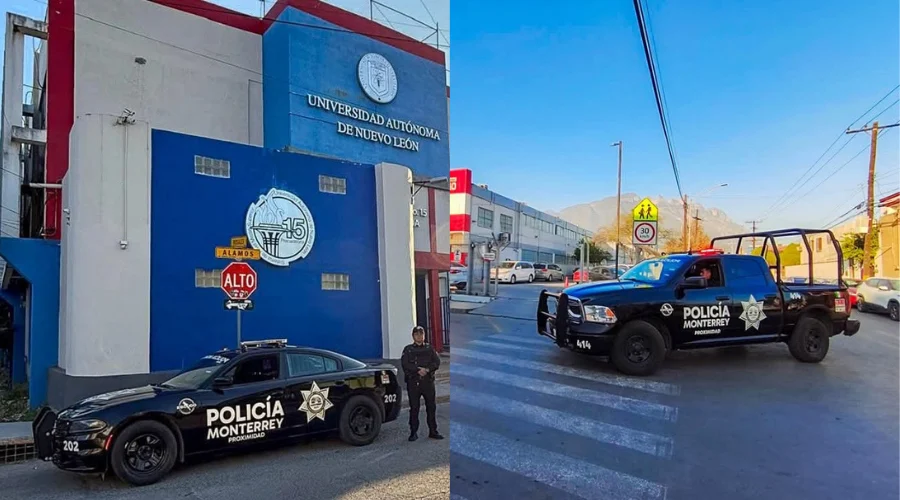 La Secretaría de Seguridad de Monterrey reforzó la vigilancia en los planteles educativos de nivel preparatoria de la Universidad Autónoma de Nuevo León UANL ante presuntas amenazas detectadas en
